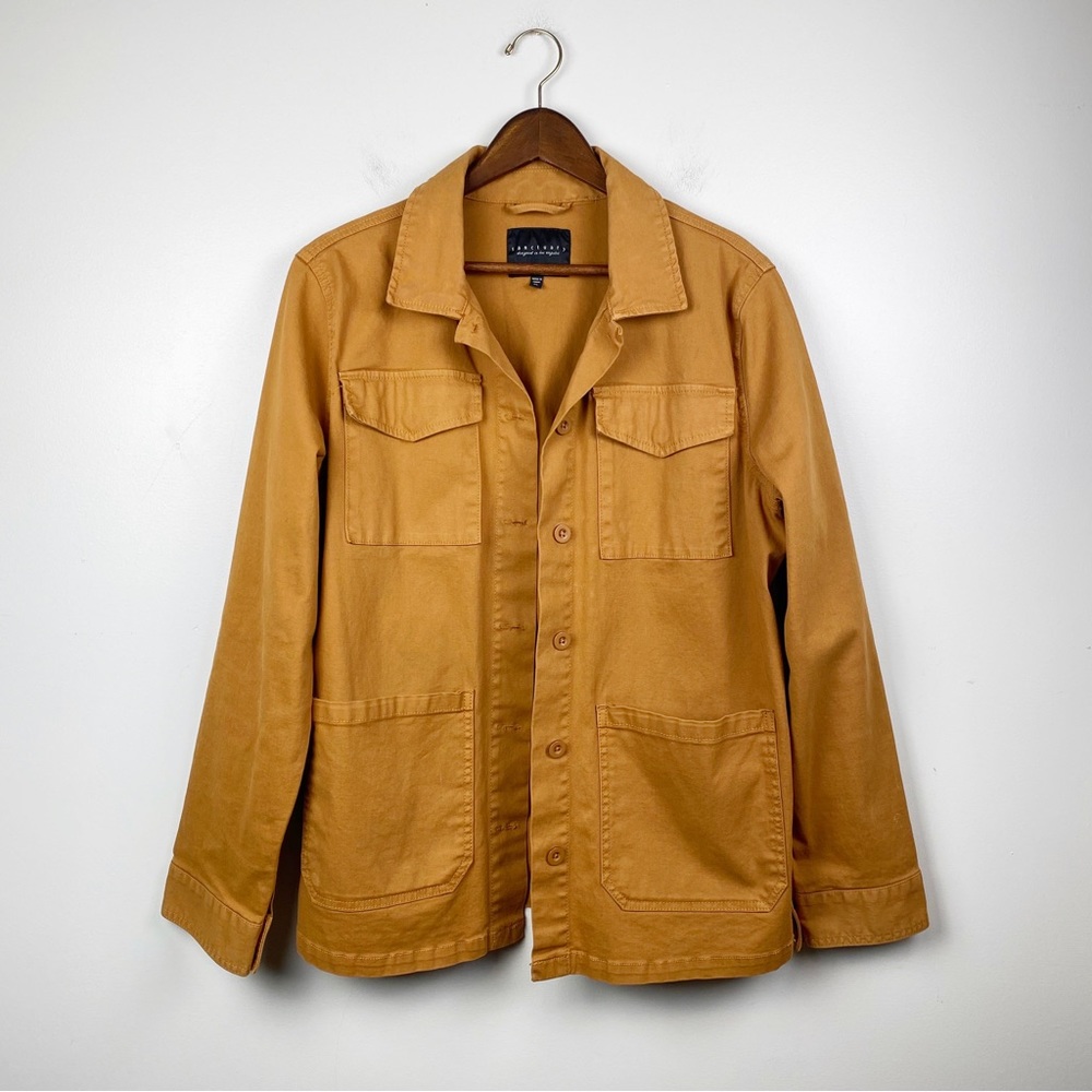 Sanctuary Utility Jacket Button Front Orange Mustard - Picture 8 of 8